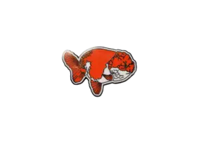 Collectible Lionhead Goldfish Enamel Foundation Support Pin
